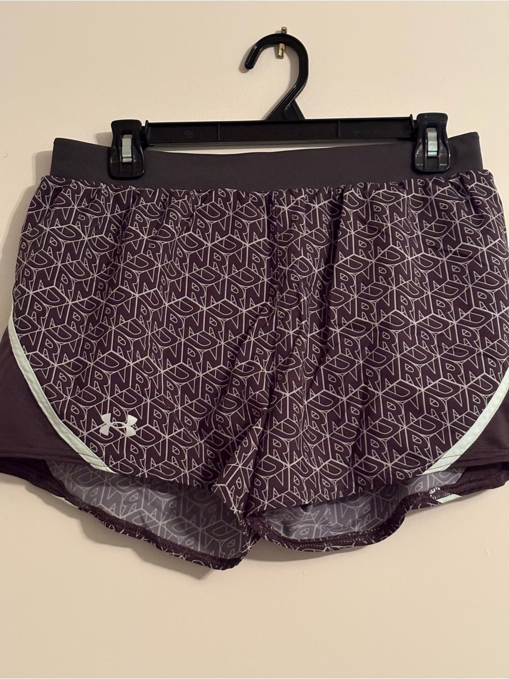 Under Armour Women's Maroon Geometric Print Athletic Shorts